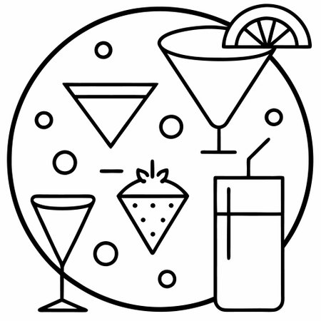 Cocktail icon. Outline illustration of cocktail icon for webのイラスト素材