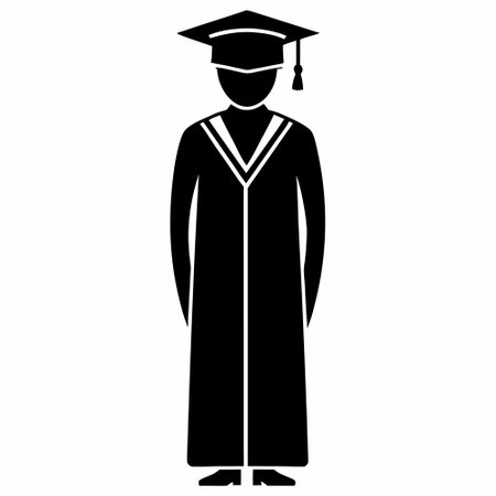 Graduate student icon. Simple illustration of graduate student vector icon for webのイラスト素材