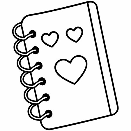 notebook with hearts love valentines day icon vector illustration designのイラスト素材