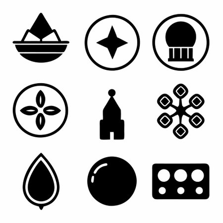 set of black icons on a white background for design, vector illustrationのイラスト素材