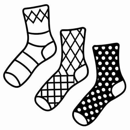 Set of socks for your design. Vector illustration in doodle style.のイラスト素材