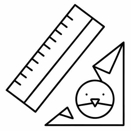 Chicken and ruler icon. Outline chicken and ruler vector icon for web design isolated on white backgroundのイラスト素材