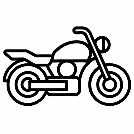 Motorcycle icon. Outline motorcycle vector icon for web design isolated on white backgroundのイラスト素材