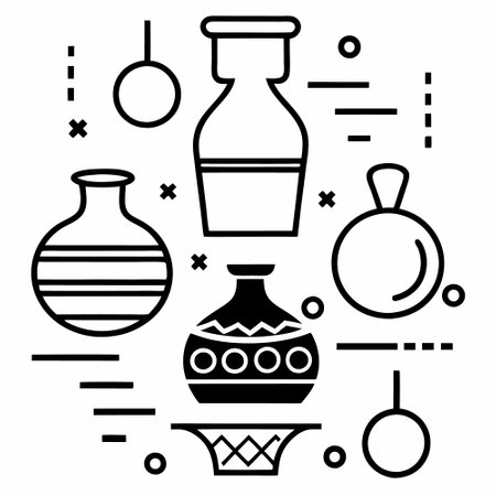 Ceramic vases line icon. Ceramic vase, vase, vase, vase, pottery vector illustrationのイラスト素材