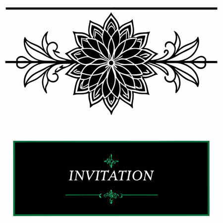 Vintage Ornament Template Vector Illustration. Can be used for invitation, congratulationのイラスト素材