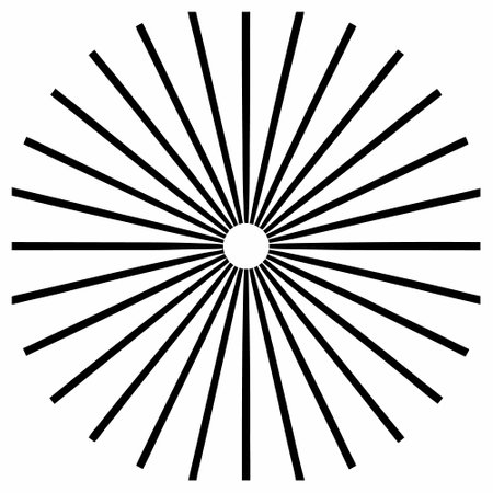 Starburst, sunburst element. Radial, radiating lines. Circular, concentric linesのイラスト素材