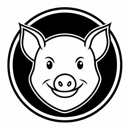 Pig head icon. Simple illustration of pig head vector icon for webのイラスト素材