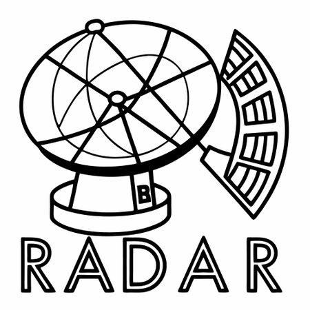 Radar icon. Outline illustration of radar vector icon for web design isolated on white backgroundのイラスト素材
