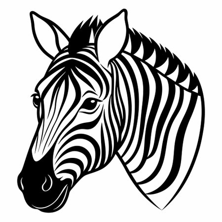 Zebra head isolated on white background. Vector illustration for your design.のイラスト素材