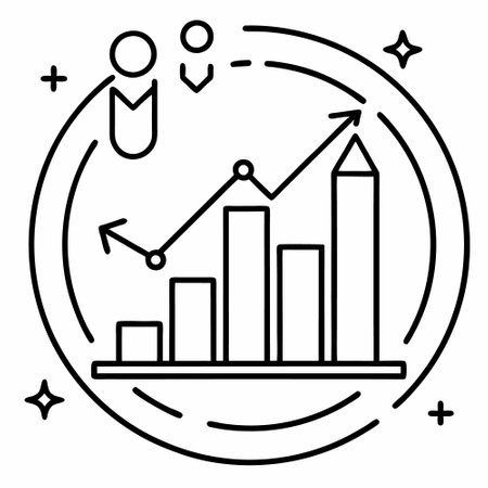 Business graph icon. Outline business graph vector icon for web design isolated on white backgroundのイラスト素材