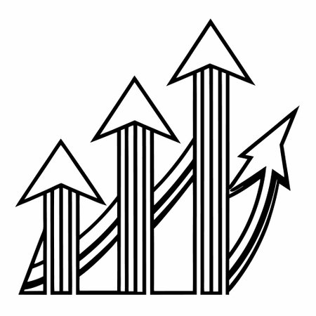 arrows up icon over white background, line style, vector illustrationのイラスト素材