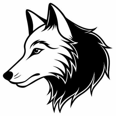 Wolf Mascot - Vector Illustration ready for vinyl cutting.のイラスト素材