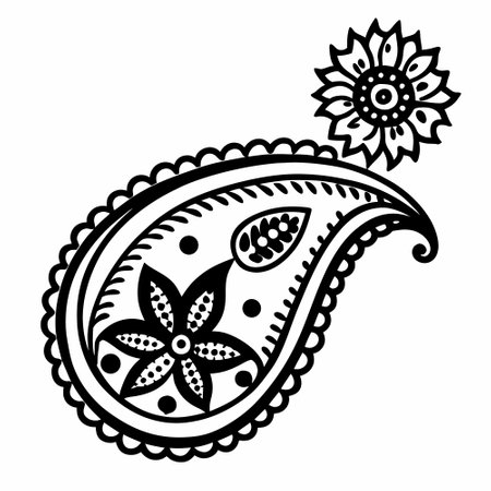 Paisley vector ornament. Mehndi style. Decorative elementのイラスト素材