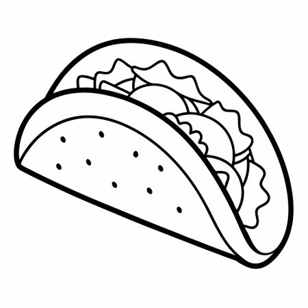 Taco icon. Outline illustration of taco vector icon for webのイラスト素材