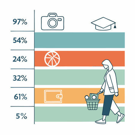 young woman with shopping basket and infographic elements vector illustration graphic design vector illustration graphic designのイラスト素材