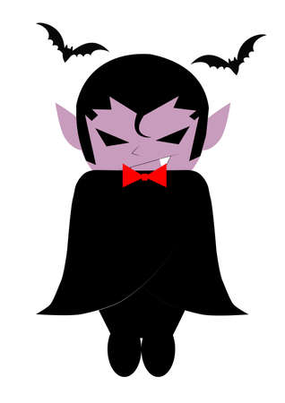 Dracula, a man in black, has sharp fangs. The man who drinks the blood of a legendary virgin is told on Halloween.のイラスト素材