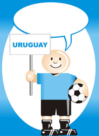 Greeting postcard Uruguayan for the soccer world coupのイラスト素材