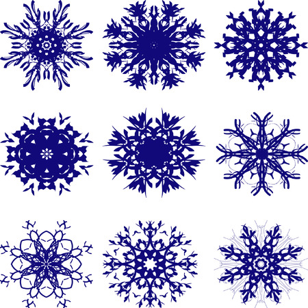 abstract circular pattern Christmas snowflakesのイラスト素材
