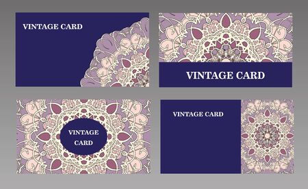 Business card. Vintage decorative elements. Hand drawn background. Islam, Arabic, Indian, ottoman motifsのイラスト素材