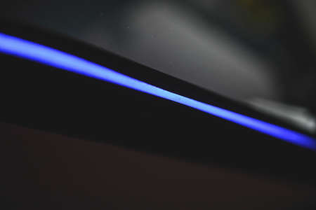 Blue line of lightの写真素材