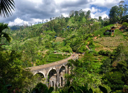 Panorama of Nine arch bridge in Nuwara Eliya, Sri Lankaの写真素材