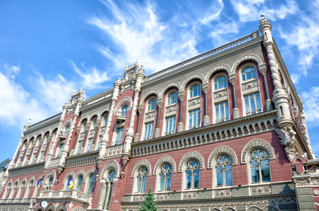 KYIV, UKRAINE - APRIL 10, 2022: Building of the National Bank of Ukraineのeditorial素材