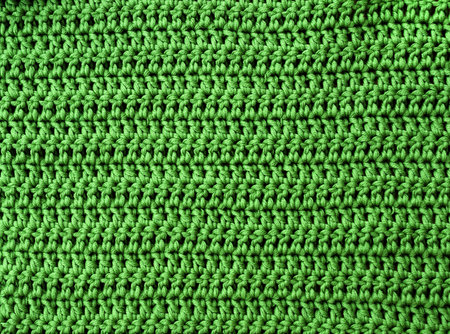 Crochet pattern, green cotton thread, double crochet.の写真素材