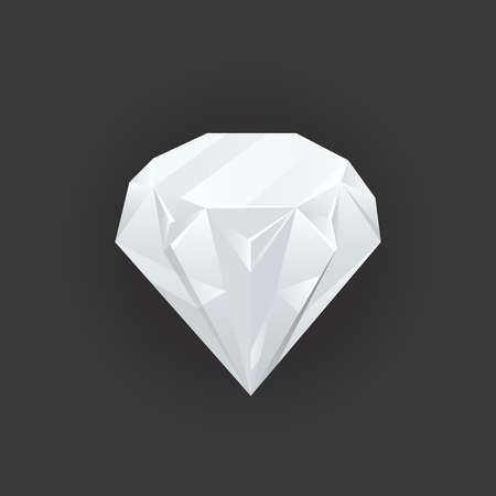 Vector shiny gem and diamond. Magic crystal on black background. Bright shining jewelのイラスト素材
