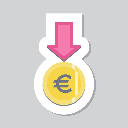 Donate button sticker. Help icon donation. Gift charity. Isolated support design sign. Contribute, contribution, give money, giving symbol. Vector illustration artのイラスト素材