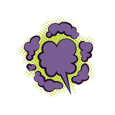 Comic speech bubble, pop art style. Conversation concept. Comic dialog cloud, space cartoon. Memphis school comic bubble halftone dot. Creative idea - chattingのイラスト素材