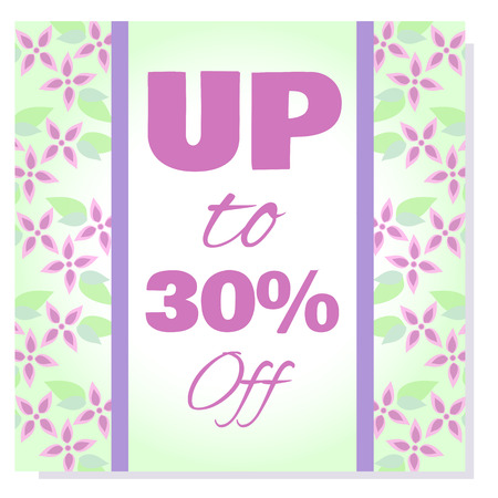 Spring Sale vector banner. Badge blooming lilac flowers, frames for Spring sale. Design template poster for hotel, beauty salon, spa, restaurant, club. Voucher spring discount for social media, blogのイラスト素材