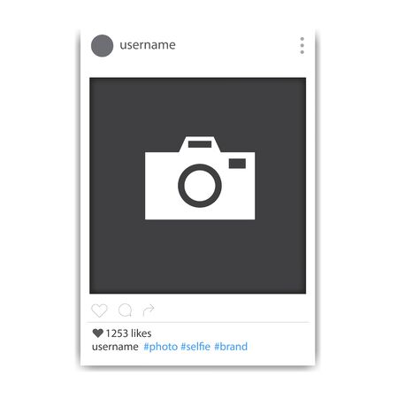 Different social network photo frame. Tepmlate of photo frame for different apps and mobile gadgets.  Social media vector illustration. Media mock up for private or commercial blog. Blog image.のイラスト素材