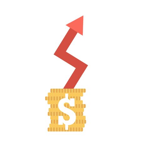 Exchange rate, currency exchange, economy icon, badge. Isolated money symbol, finance diagram. Dollar Rouble rate. Business diagram data Dollar Rouble statistic, infographics, analysis.のイラスト素材