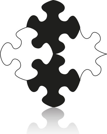 puzzle with reflectionのイラスト素材