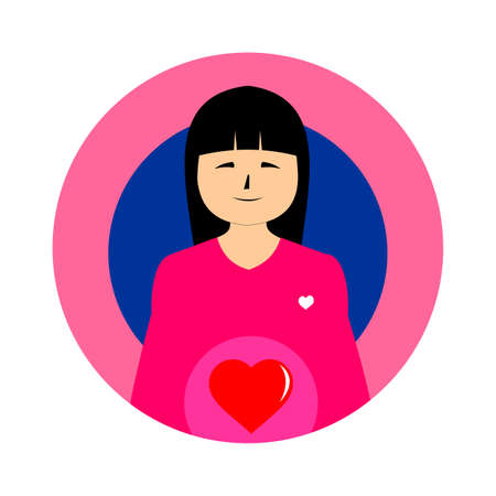 picture of a pregnant woman in a circle