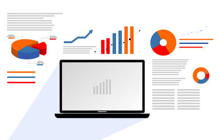 a picture of a laptop and a graphic on itのイラスト素材