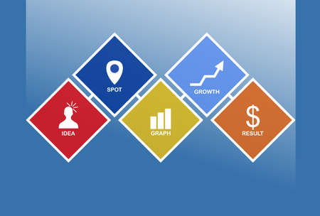 vector image of entrepreneurial process and rays on itのイラスト素材