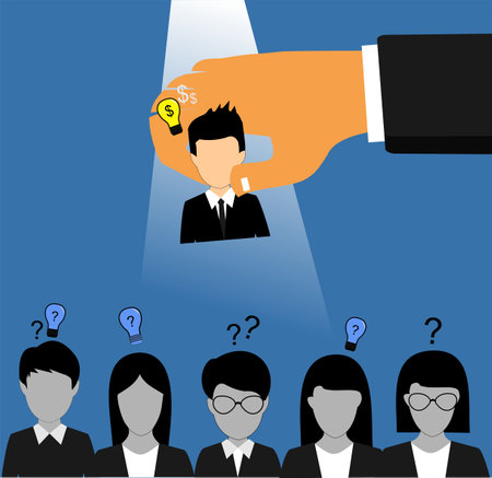 Vector image of a business man who is the first choice by the bossのイラスト素材