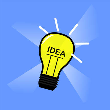 light bulb vector image and inside it is a sentence of ideasのイラスト素材
