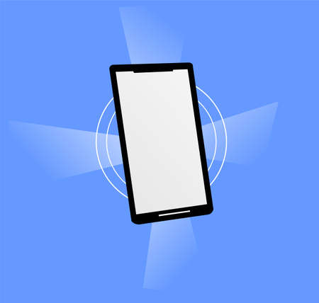 a picture of a smart phone with a light and a circle behind itのイラスト素材