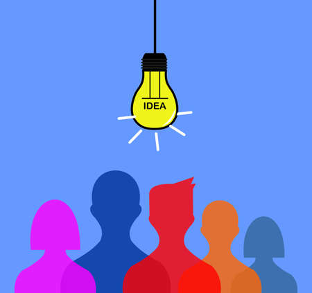 The image of the light bulb above is a variety of transparent colorsのイラスト素材