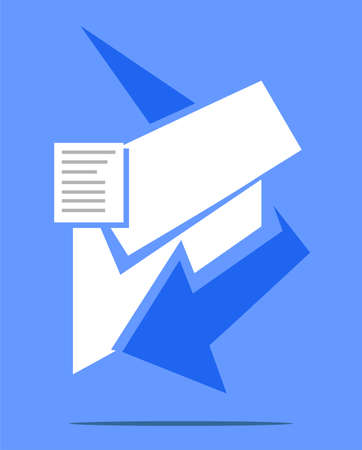 Draw an envelope and arrows and paperのイラスト素材