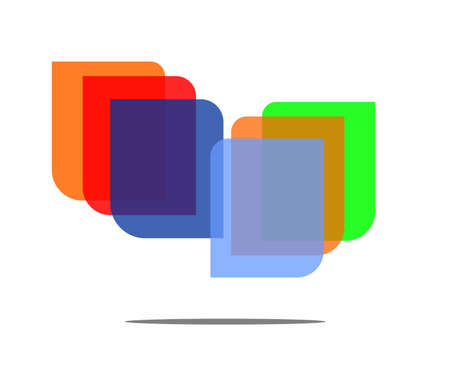 Draw several boxes of various transparent colorsのイラスト素材