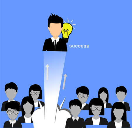 a picture of a streaking male entrepreneur is better than the othersのイラスト素材