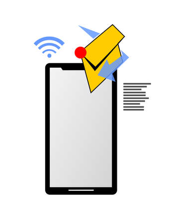 picture of smart phone and envelope on itのイラスト素材