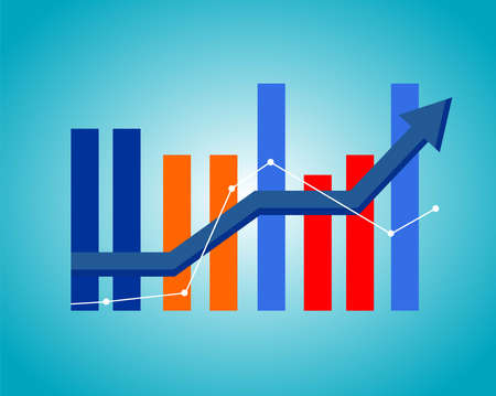 multi-colored improvement graphic image on a blue background