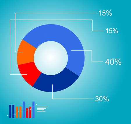 diagram vector image and percentageのイラスト素材