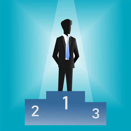 picture of business man standing on the podium 1のイラスト素材