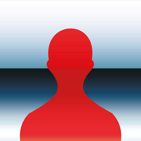 red transparent person icon image with white to blue gradient backgroundのイラスト素材