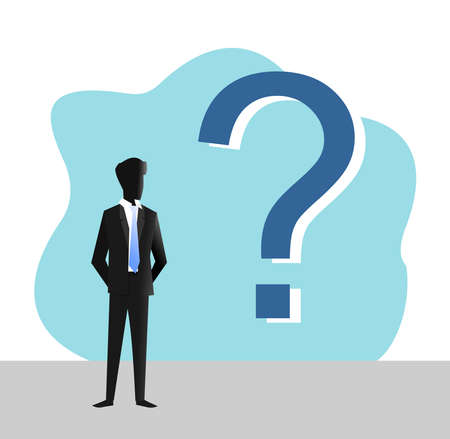 picture of a businessman and a question mark next to itのイラスト素材